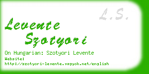 levente szotyori business card